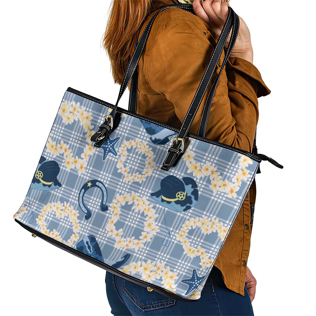 Aloha Hawaii Paniolo Jeans Palaka Leather Tote Bag Coastal Rodeo - Polynesian Pride