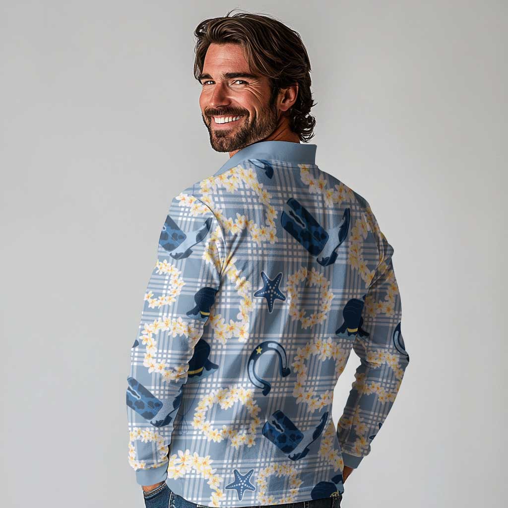 Aloha Hawaii Paniolo Jeans Palaka Long Sleeve Polo Shirt Coastal Rodeo - Polynesian Pride