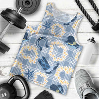 Aloha Hawaii Paniolo Jeans Palaka Men Tank Top Coastal Rodeo - Polynesian Pride