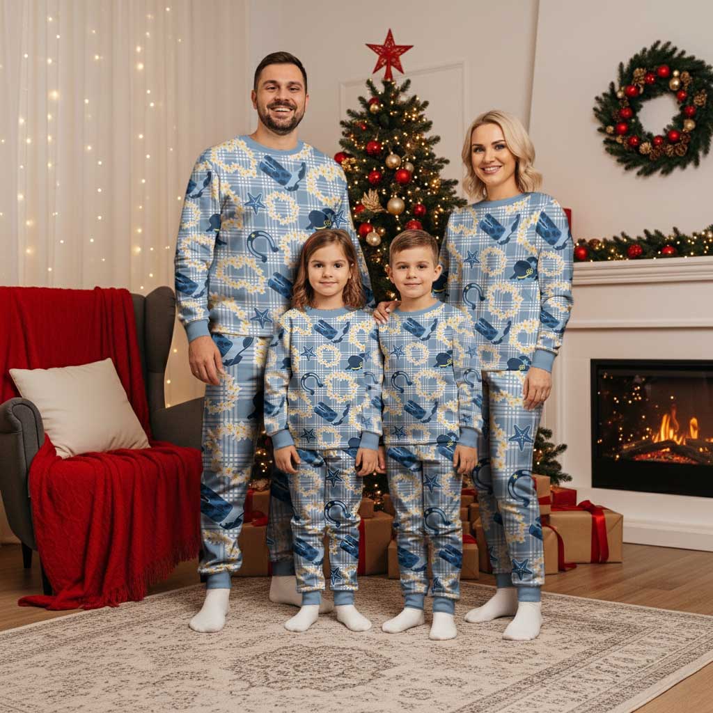 Aloha Hawaii Paniolo Jeans Palaka Christmas Pajama Set Coastal Rodeo - Polynesian Pride