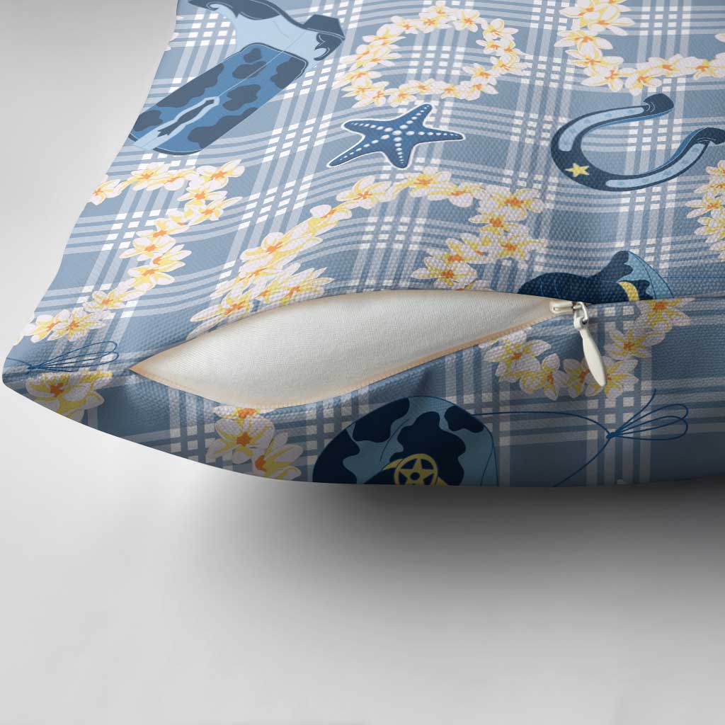 Aloha Hawaii Paniolo Jeans Palaka Pillow Cover Coastal Rodeo - Polynesian Pride