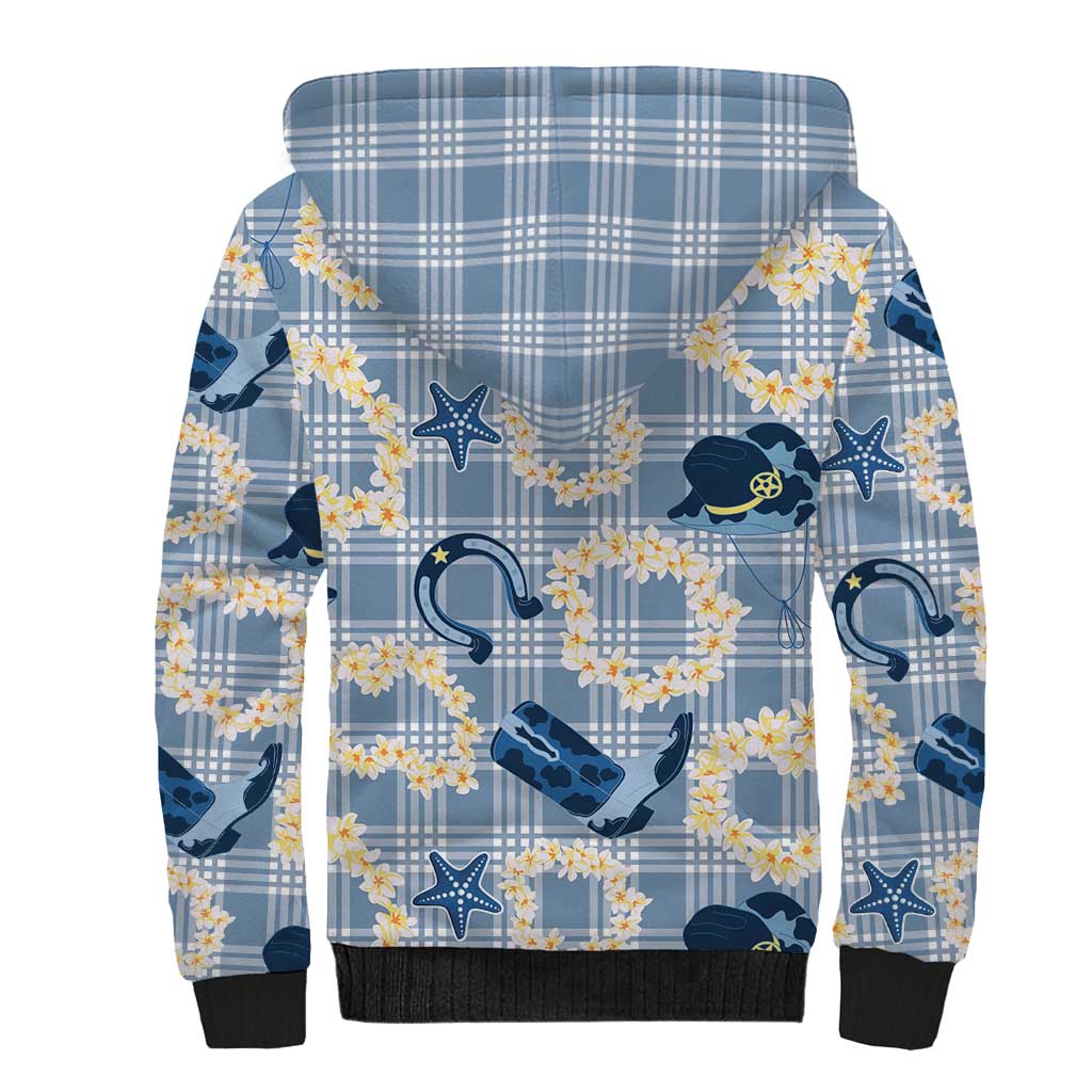 Aloha Hawaii Paniolo Jeans Palaka Sherpa Hoodie Coastal Rodeo - Polynesian Pride