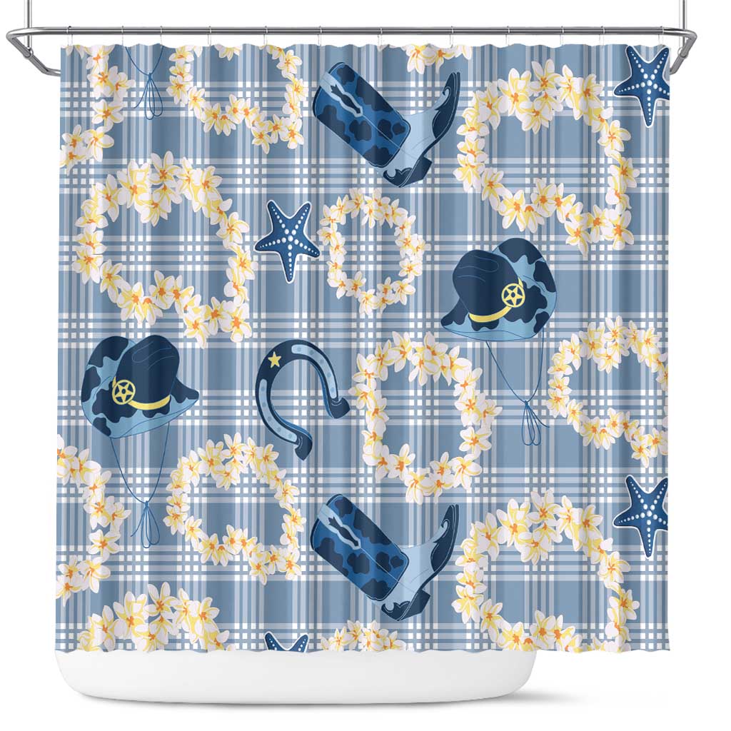 Aloha Hawaii Paniolo Jeans Palaka Shower Curtain Coastal Rodeo - Polynesian Pride
