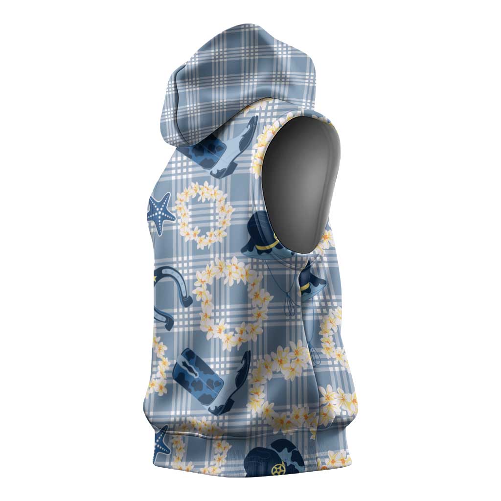 Aloha Hawaii Paniolo Jeans Palaka Sleeveless Hoodie Coastal Rodeo - Polynesian Pride