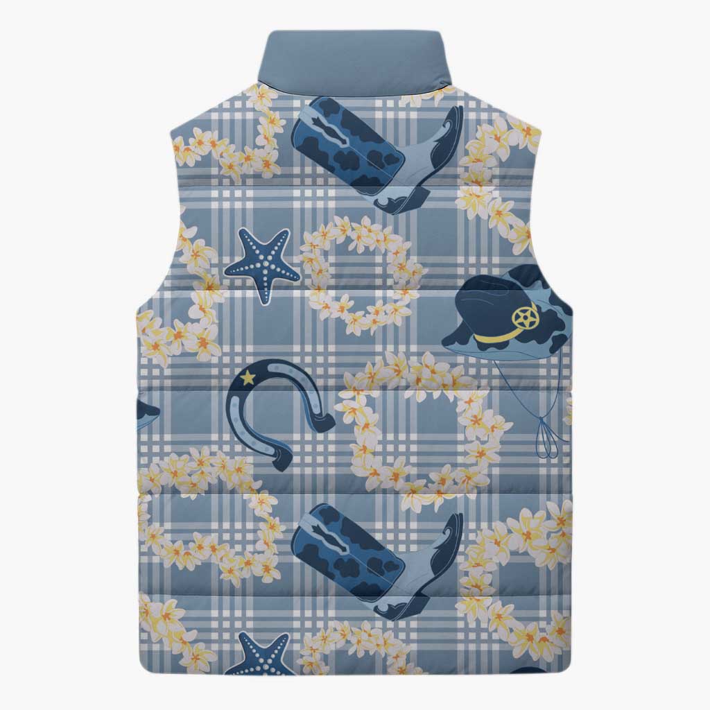 Aloha Hawaii Paniolo Jeans Palaka Sleeveless Puffer Jacket Coastal Rodeo - Polynesian Pride