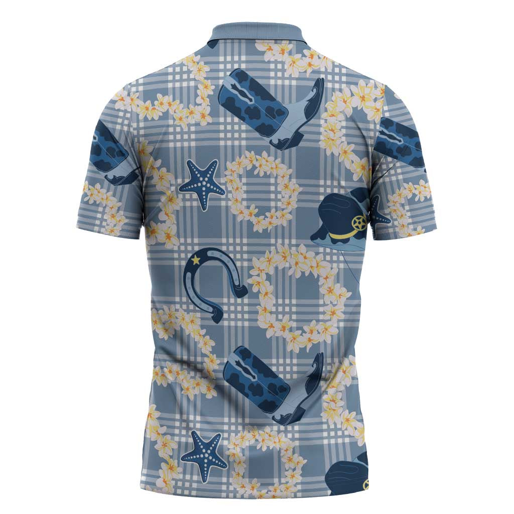 Aloha Hawaii Paniolo Jeans Palaka Zipper Polo Shirt Coastal Rodeo - Polynesian Pride