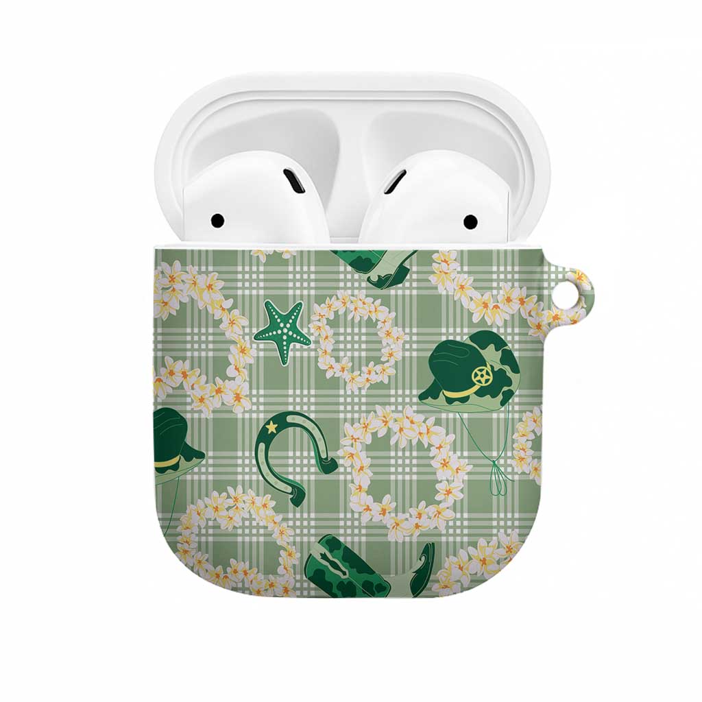 Aloha Hawaii Paniolo Mint Palaka AirPods Case Coastal Rodeo - Polynesian Pride