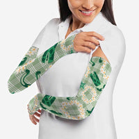 Aloha Hawaii Paniolo Mint Palaka Arm Sleeves Coastal Rodeo - Polynesian Pride