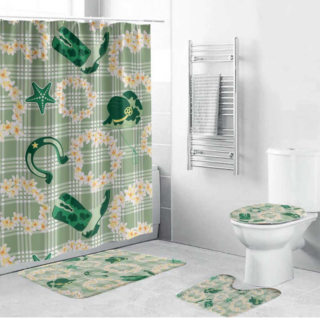 Aloha Hawaii Paniolo Mint Palaka Bathroom Set Coastal Rodeo - Polynesian Pride