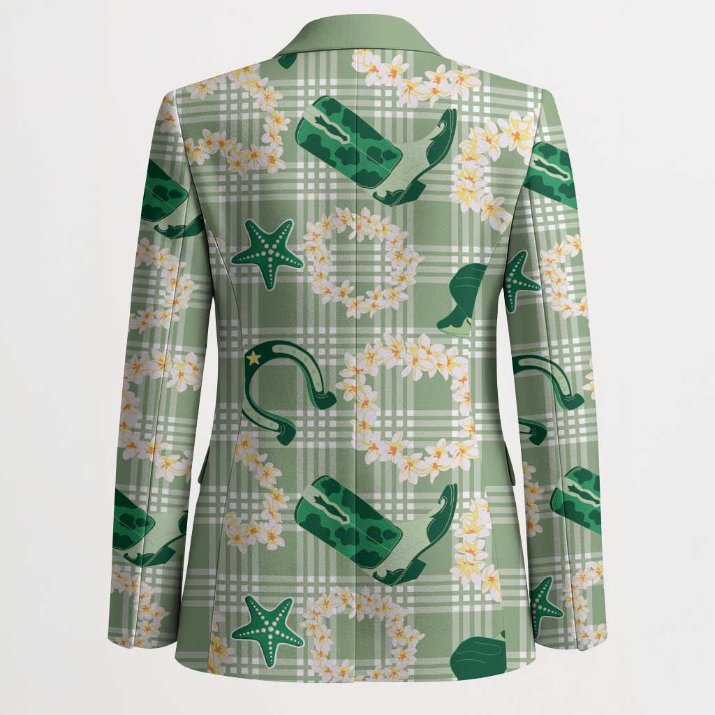 Aloha Hawaii Paniolo Mint Palaka Blazer Coastal Rodeo - Polynesian Pride