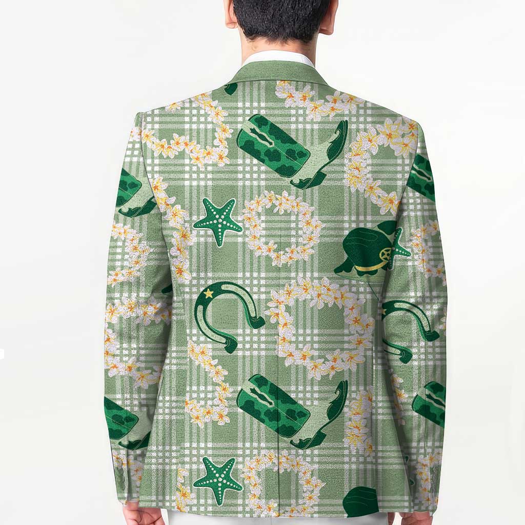 Aloha Hawaii Paniolo Mint Palaka Blazer Coastal Rodeo - Polynesian Pride