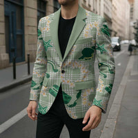 Aloha Hawaii Paniolo Mint Palaka Blazer Coastal Rodeo - Polynesian Pride