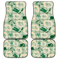 Aloha Hawaii Paniolo Mint Palaka Car Mats Coastal Rodeo - Polynesian Pride