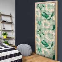 Aloha Hawaii Paniolo Mint Palaka Door Cover Coastal Rodeo - Polynesian Pride