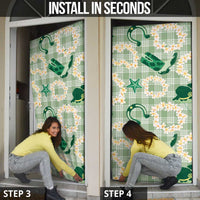 Aloha Hawaii Paniolo Mint Palaka Door Cover Coastal Rodeo - Polynesian Pride