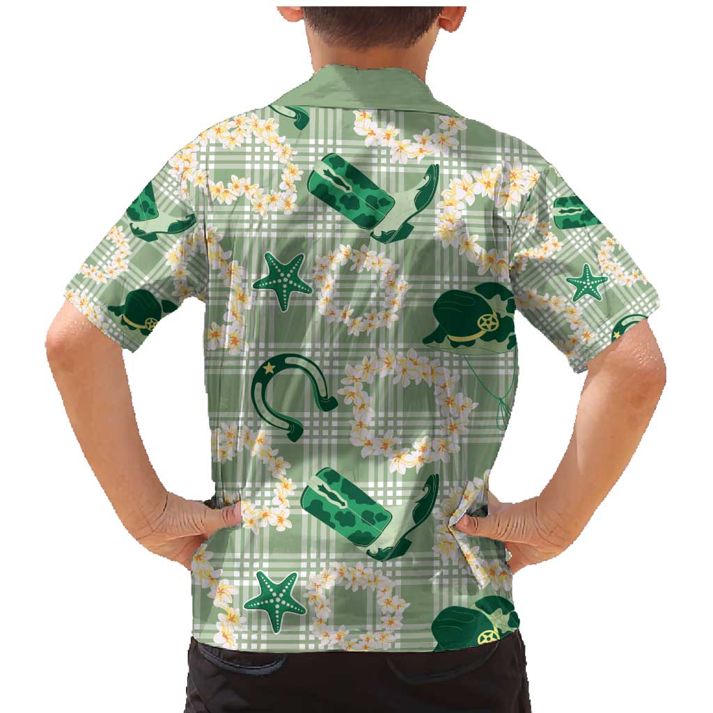 Aloha Hawaii Paniolo Mint Palaka Family Matching Mermaid Dress and Hawaiian Shirt Coastal Rodeo LT7 - Polynesian Pride