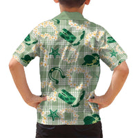 Aloha Hawaii Paniolo Mint Palaka Family Matching Short Sleeve Bodycon Dress and Hawaiian Shirt Coastal Rodeo LT7 - Polynesian Pride