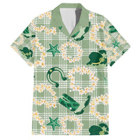 Aloha Hawaii Paniolo Mint Palaka Family Matching Short Sleeve Bodycon Dress and Hawaiian Shirt Coastal Rodeo LT7 Dad's Shirt - Short Sleeve Mint - Polynesian Pride