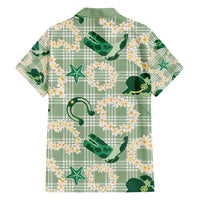 Aloha Hawaii Paniolo Mint Palaka Family Matching Short Sleeve Bodycon Dress and Hawaiian Shirt Coastal Rodeo LT7 - Polynesian Pride