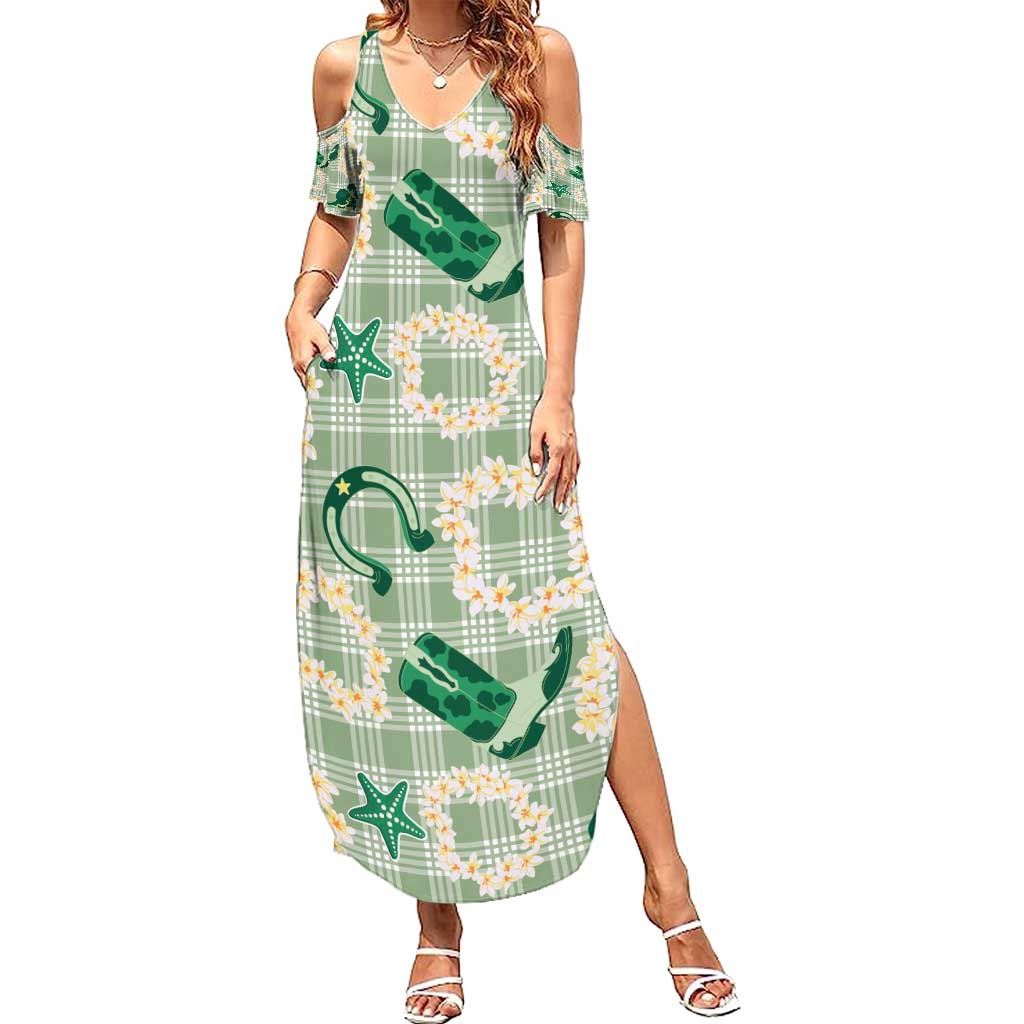 Aloha Hawaii Paniolo Mint Palaka Family Matching Summer Maxi Dress and Hawaiian Shirt Coastal Rodeo LT7 Mom's Dress Mint - Polynesian Pride