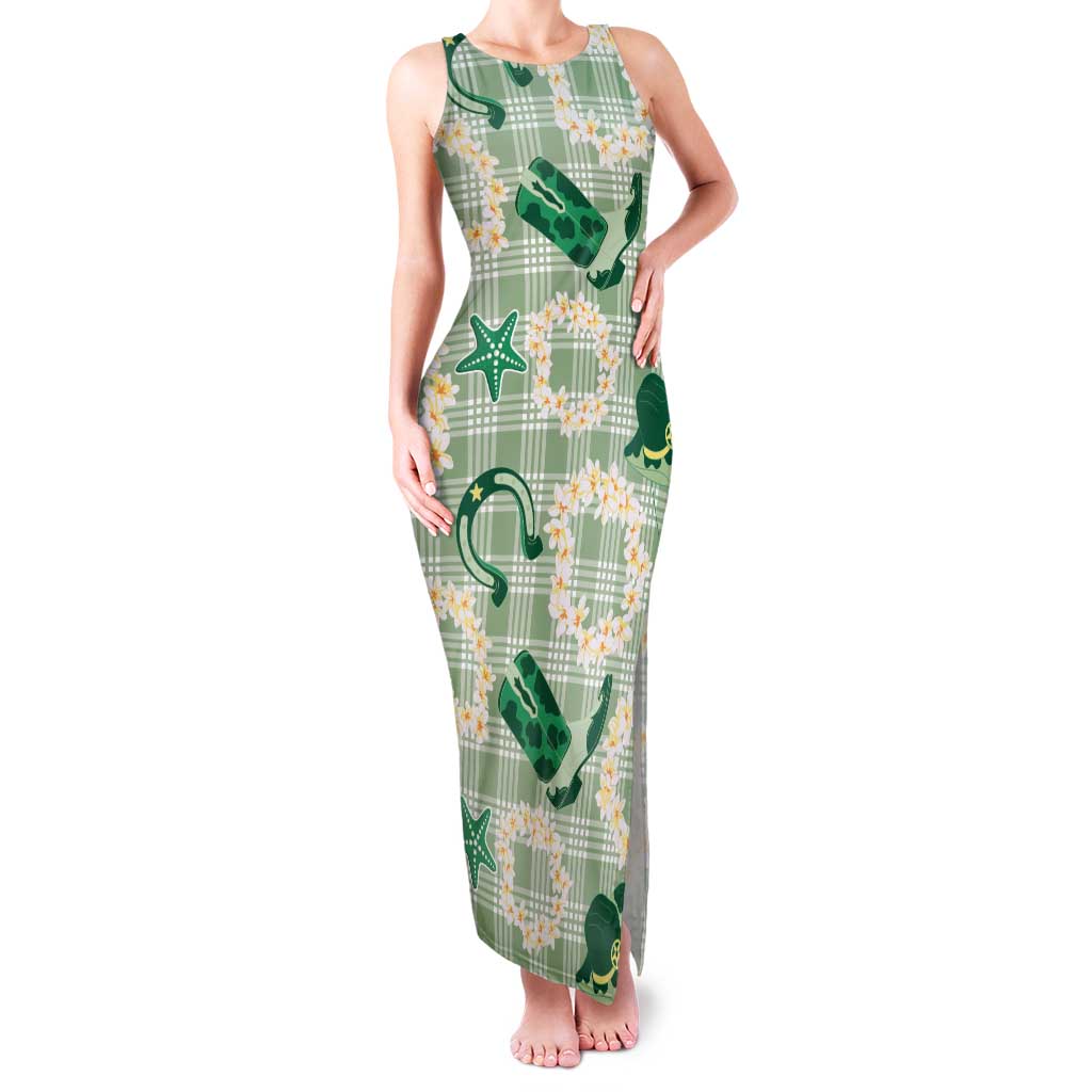 Aloha Hawaii Paniolo Mint Palaka Family Matching Tank Maxi Dress and Hawaiian Shirt Coastal Rodeo LT7 Mom's Dress Mint - Polynesian Pride