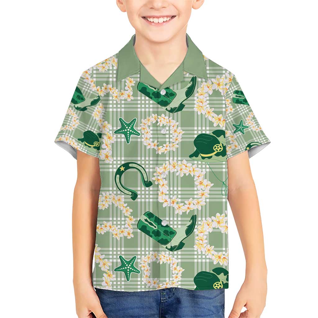 Aloha Hawaii Paniolo Mint Palaka Hawaiian Shirt Coastal Rodeo - Polynesian Pride