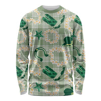 Aloha Hawaii Paniolo Mint Palaka Long Sleeve Shirt Coastal Rodeo - Polynesian Pride