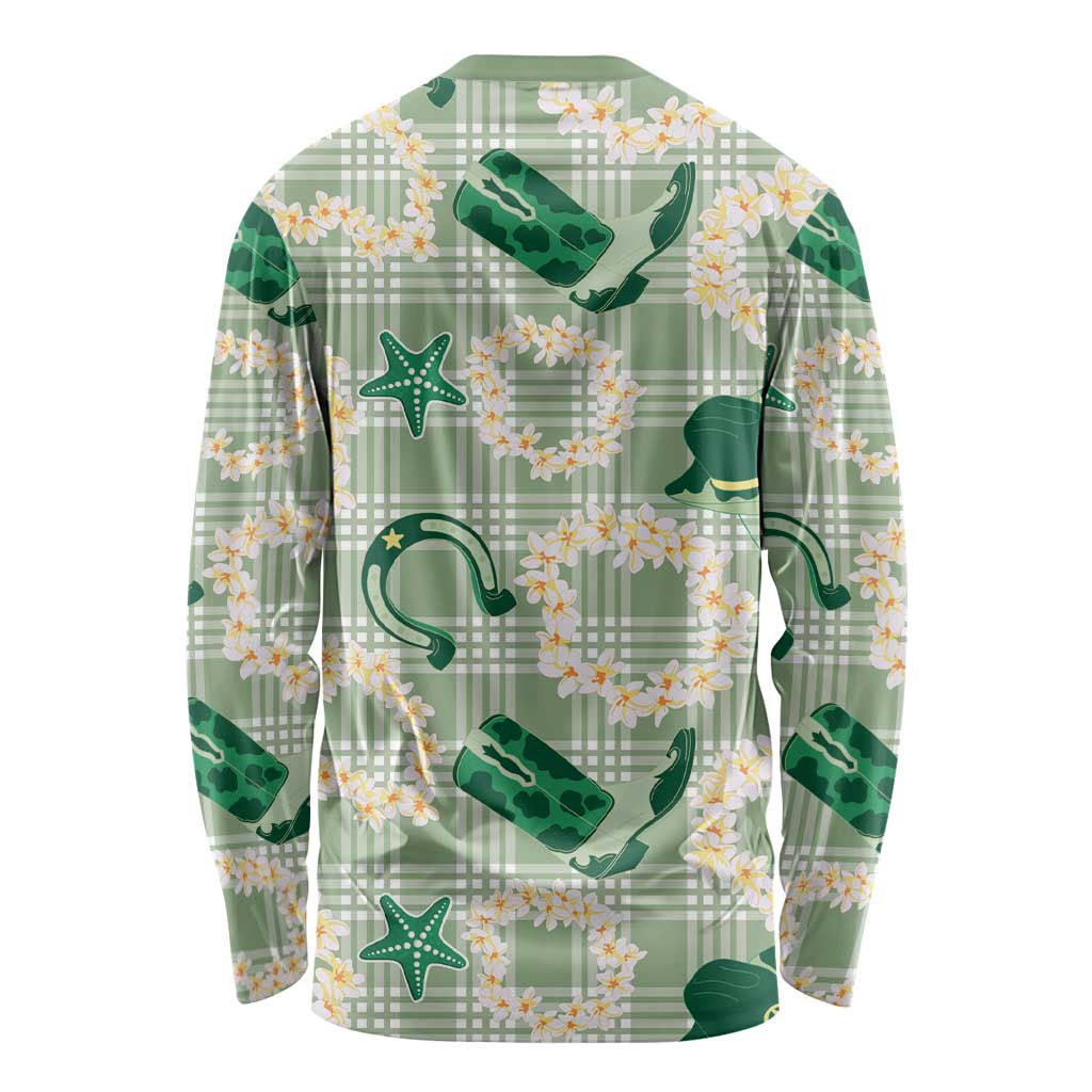 Aloha Hawaii Paniolo Mint Palaka Long Sleeve Shirt Coastal Rodeo - Polynesian Pride