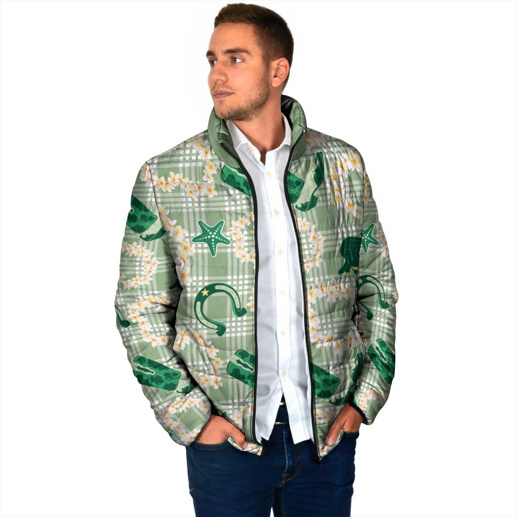 Aloha Hawaii Paniolo Mint Palaka Padded Jacket Coastal Rodeo - Polynesian Pride