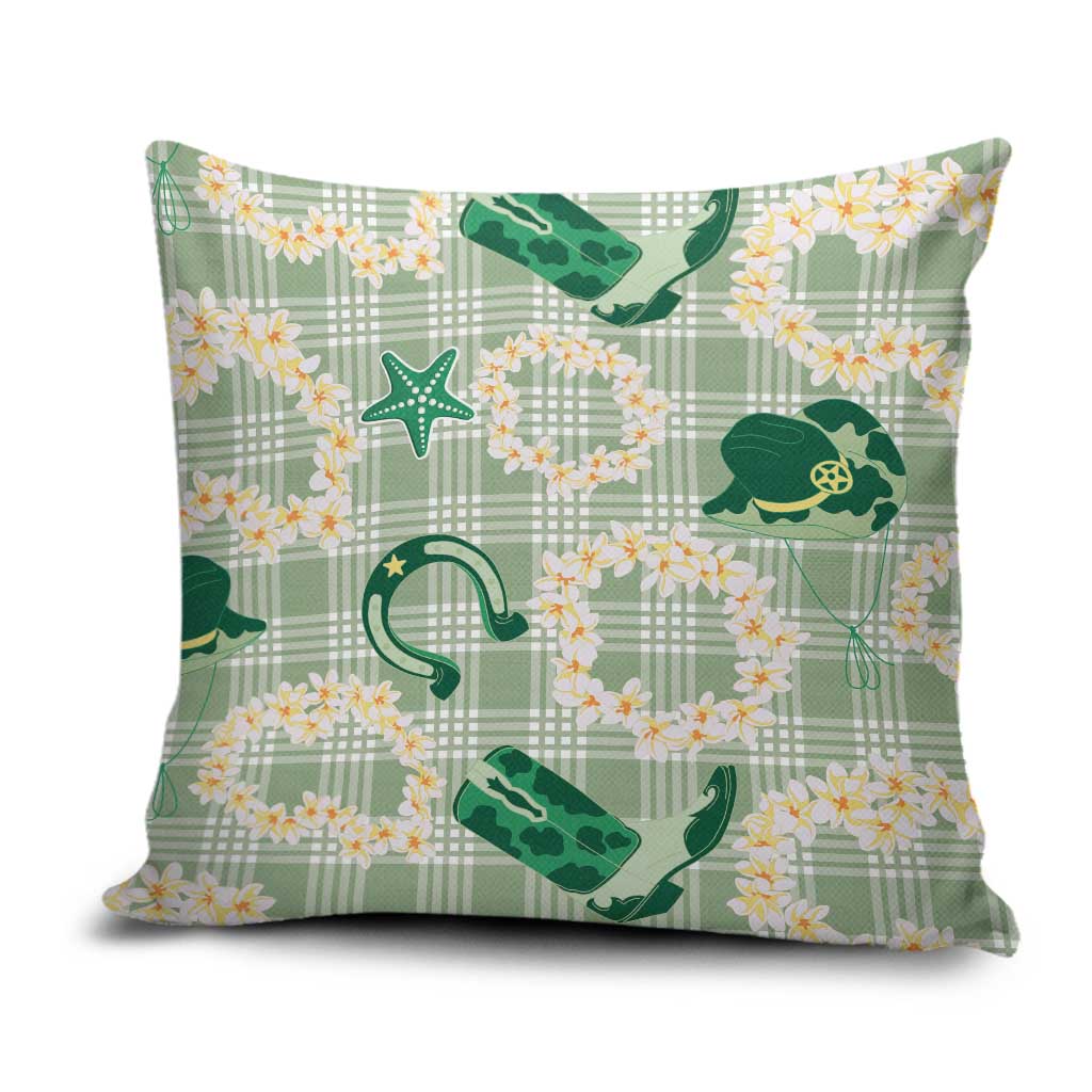 Aloha Hawaii Paniolo Mint Palaka Pillow Cover Coastal Rodeo - Polynesian Pride