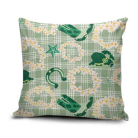 Aloha Hawaii Paniolo Mint Palaka Pillow Cover Coastal Rodeo - Polynesian Pride