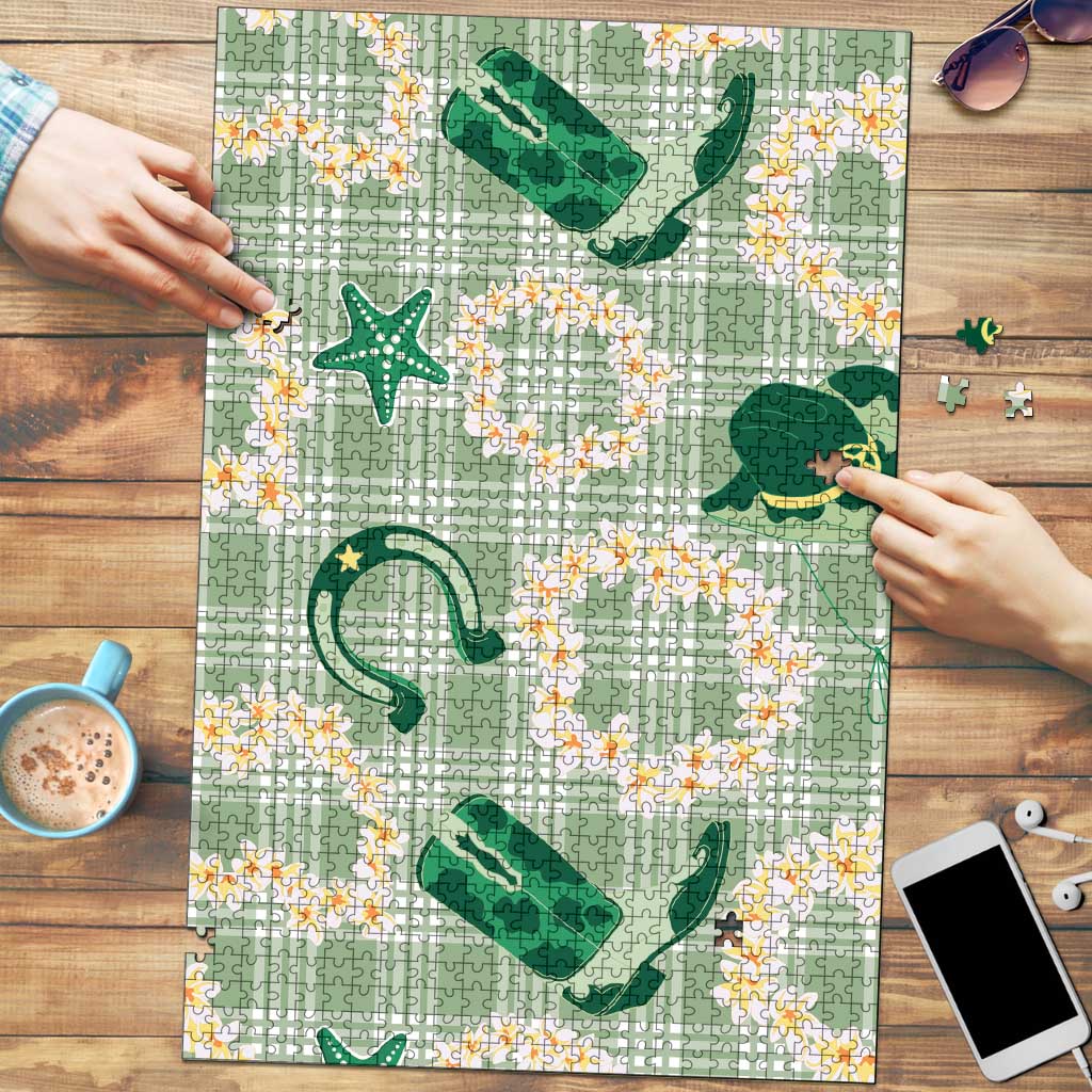 Aloha Hawaii Paniolo Mint Palaka Puzzle Coastal Rodeo - Polynesian Pride