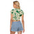 Aloha Hawaii Paniolo Mint Palaka Raglan Cropped T Shirt Coastal Rodeo - Polynesian Pride