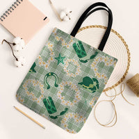 Aloha Hawaii Paniolo Mint Palaka Tote Bag Coastal Rodeo LT7 Black Strap One Size Mint - Polynesian Pride