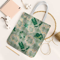 Aloha Hawaii Paniolo Mint Palaka Tote Bag Coastal Rodeo LT7 White Strap One Size Mint - Polynesian Pride