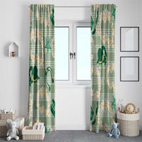 Aloha Hawaii Paniolo Mint Palaka Window Curtain Coastal Rodeo - Polynesian Pride