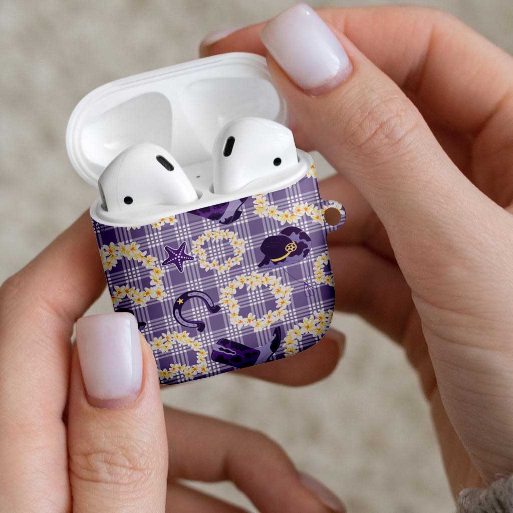 Aloha Hawaii Paniolo Lavender Palaka AirPods Case Coastal Rodeo - Polynesian Pride