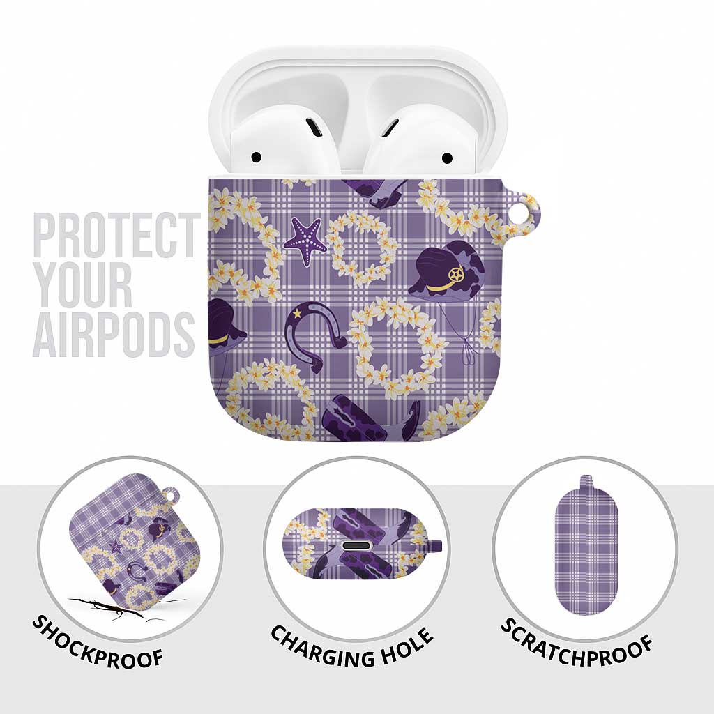 Aloha Hawaii Paniolo Lavender Palaka AirPods Case Coastal Rodeo - Polynesian Pride
