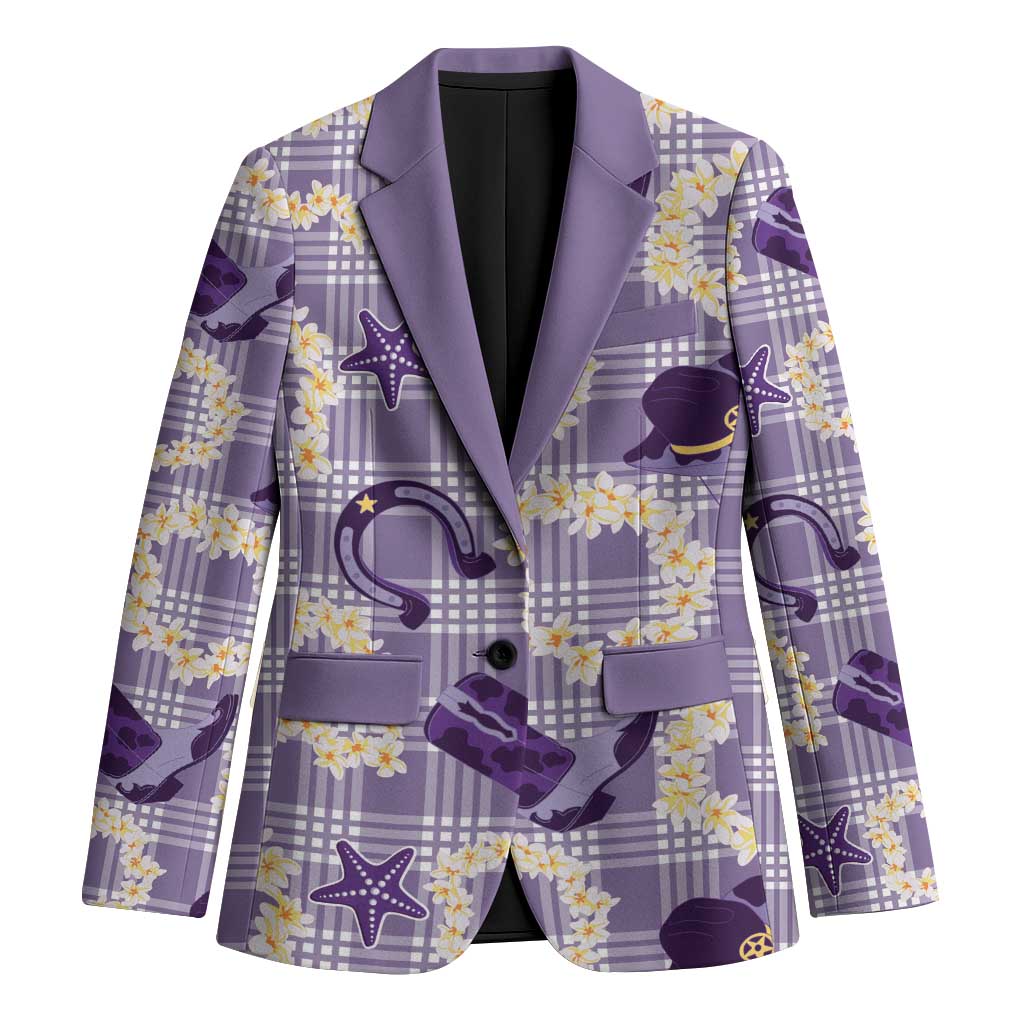 Aloha Hawaii Paniolo Lavender Palaka Blazer Coastal Rodeo - Polynesian Pride