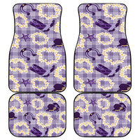 Aloha Hawaii Paniolo Lavender Palaka Car Mats Coastal Rodeo - Polynesian Pride