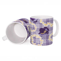Aloha Hawaii Paniolo Lavender Palaka Ceramic Mug Coastal Rodeo - Polynesian Pride