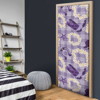 Aloha Hawaii Paniolo Lavender Palaka Door Cover Coastal Rodeo - Polynesian Pride