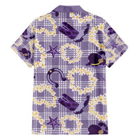 Aloha Hawaii Paniolo Lavender Palaka Family Matching Long Sleeve Bodycon Dress and Hawaiian Shirt Coastal Rodeo LT7 - Polynesian Pride
