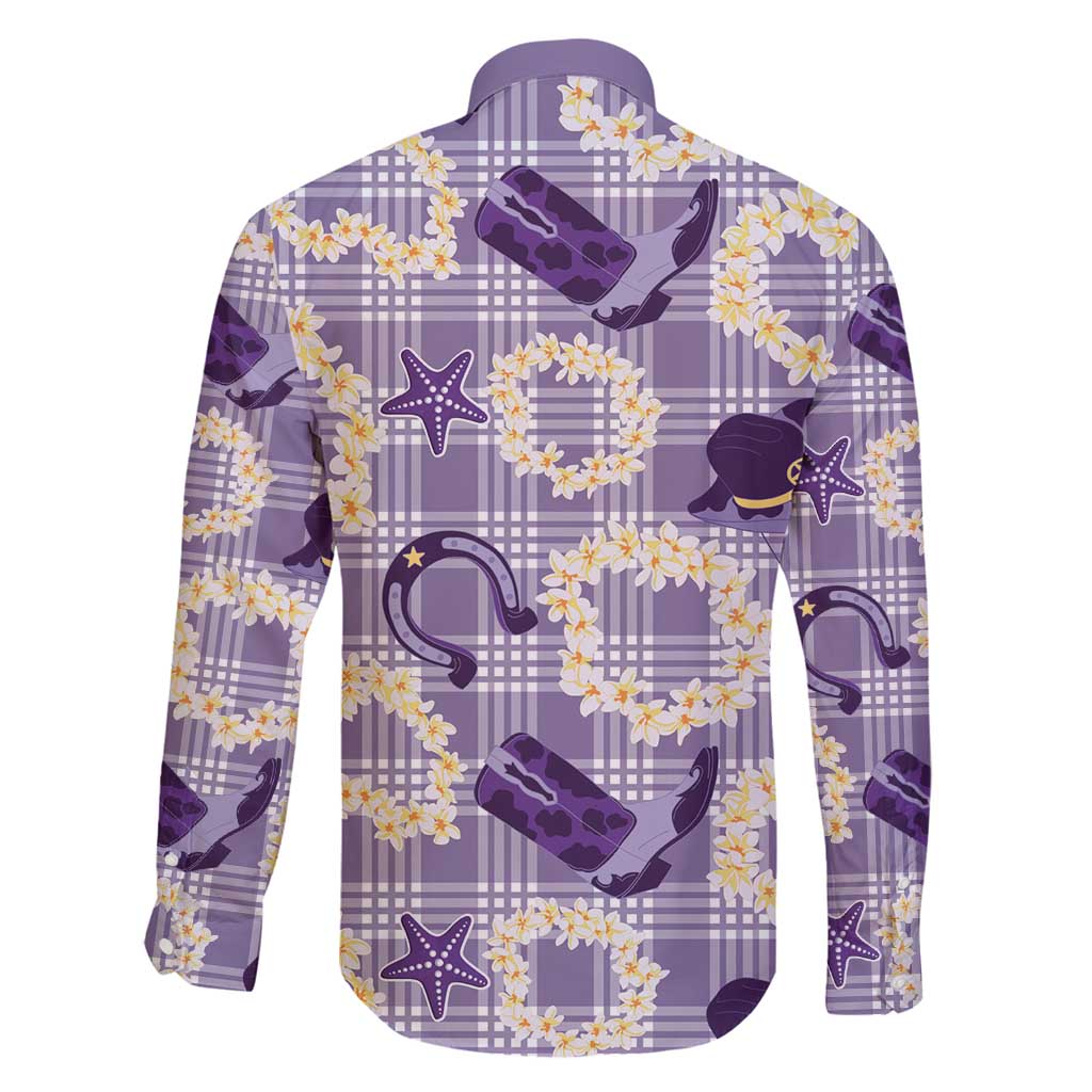 Aloha Hawaii Paniolo Lavender Palaka Family Matching Summer Maxi Dress and Hawaiian Shirt Coastal Rodeo LT7 - Polynesian Pride