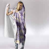 Aloha Hawaii Paniolo Lavender Palaka Hooded Blanket Coastal Rodeo - Polynesian Pride
