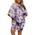 Aloha Hawaii Paniolo Lavender Palaka Off Shoulder Short Dress Coastal Rodeo - Polynesian Pride