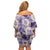 Aloha Hawaii Paniolo Lavender Palaka Off Shoulder Short Dress Coastal Rodeo - Polynesian Pride