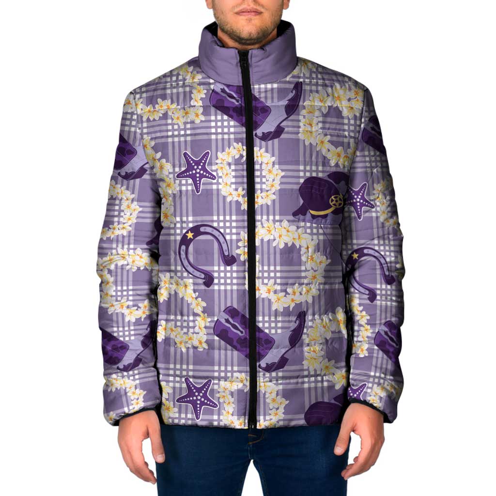 Aloha Hawaii Paniolo Lavender Palaka Padded Jacket Coastal Rodeo - Polynesian Pride
