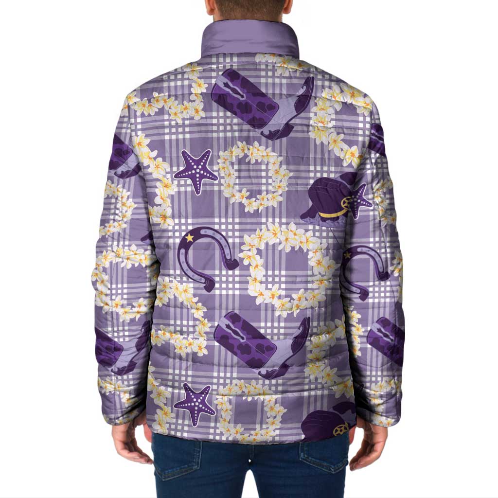 Aloha Hawaii Paniolo Lavender Palaka Padded Jacket Coastal Rodeo - Polynesian Pride