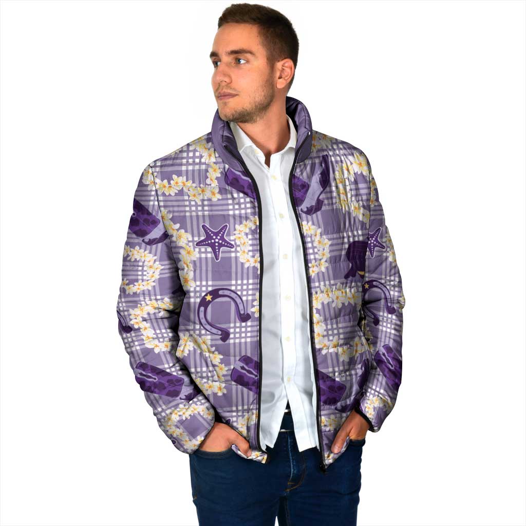 Aloha Hawaii Paniolo Lavender Palaka Padded Jacket Coastal Rodeo - Polynesian Pride